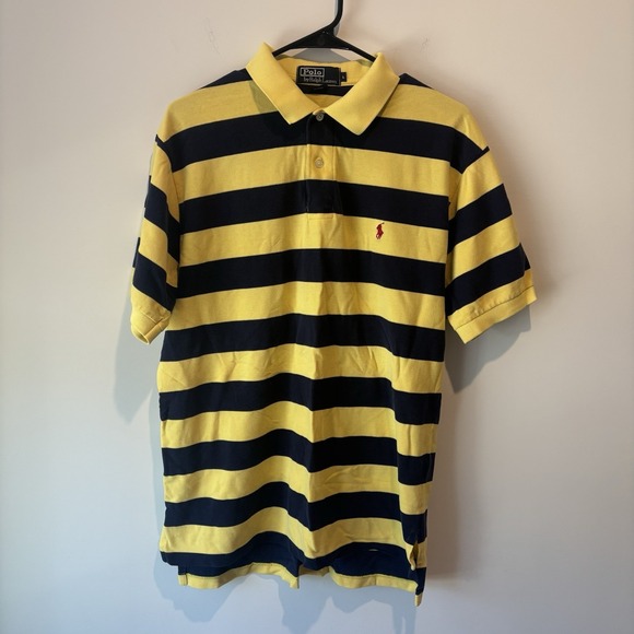 Polo Ralph Lauren Other - VTG 90s  COLOR BLOCK Polo Ralph Lauren‎ Rugby Shirt Mens L Blue Yellow Striped